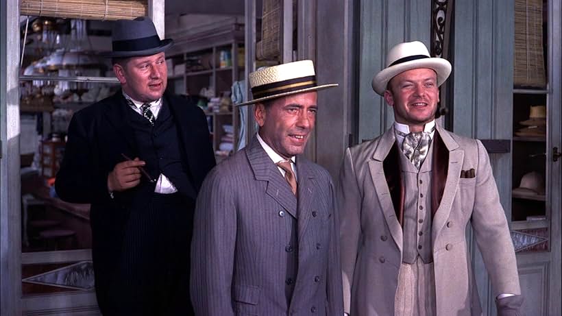 Humphrey Bogart, Peter Ustinov, and Aldo Ray in We're No Angels (1955)