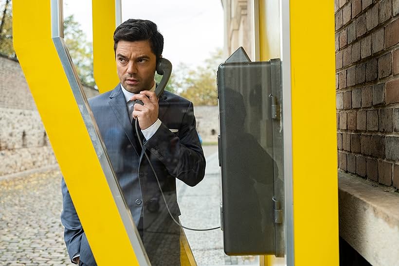 Dominic Cooper and Dusan Martincek in Spy City (2020)