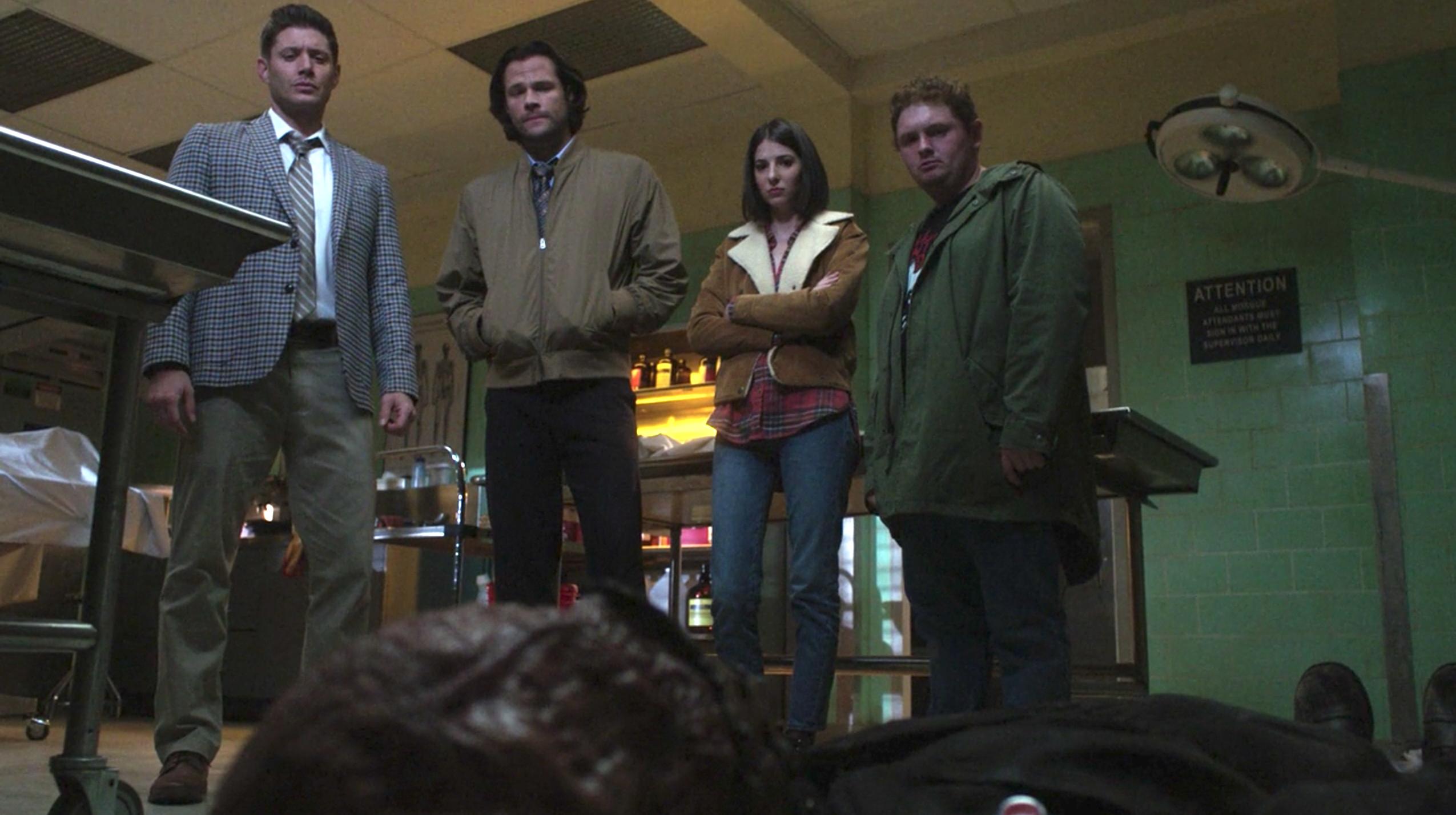 Jensen Ackles, Jared Padalecki, Genevieve Buechner, and Aaron Paul Stewart in Supernatural (2005)