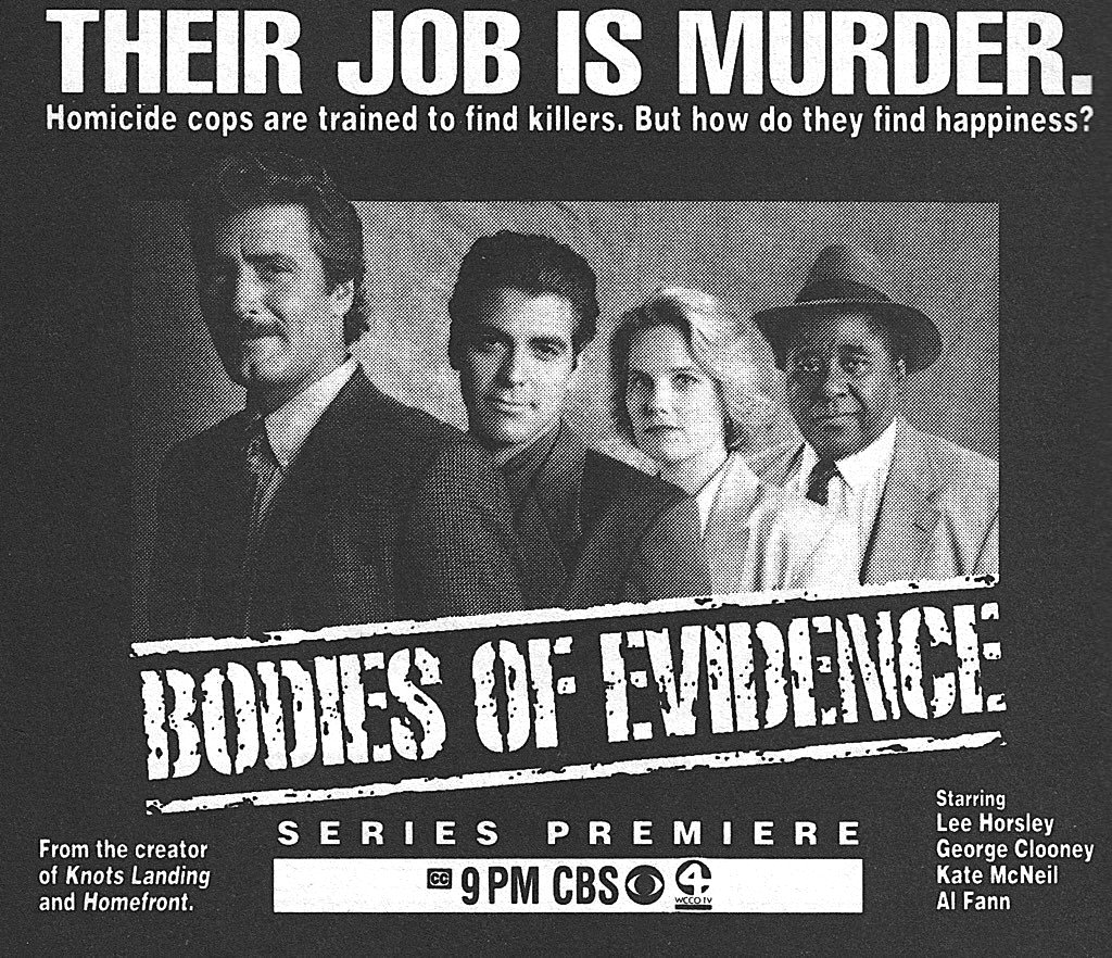 George Clooney, Al Fann, Lee Horsley, and Kate McNeil in Bodies of Evidence (1992)