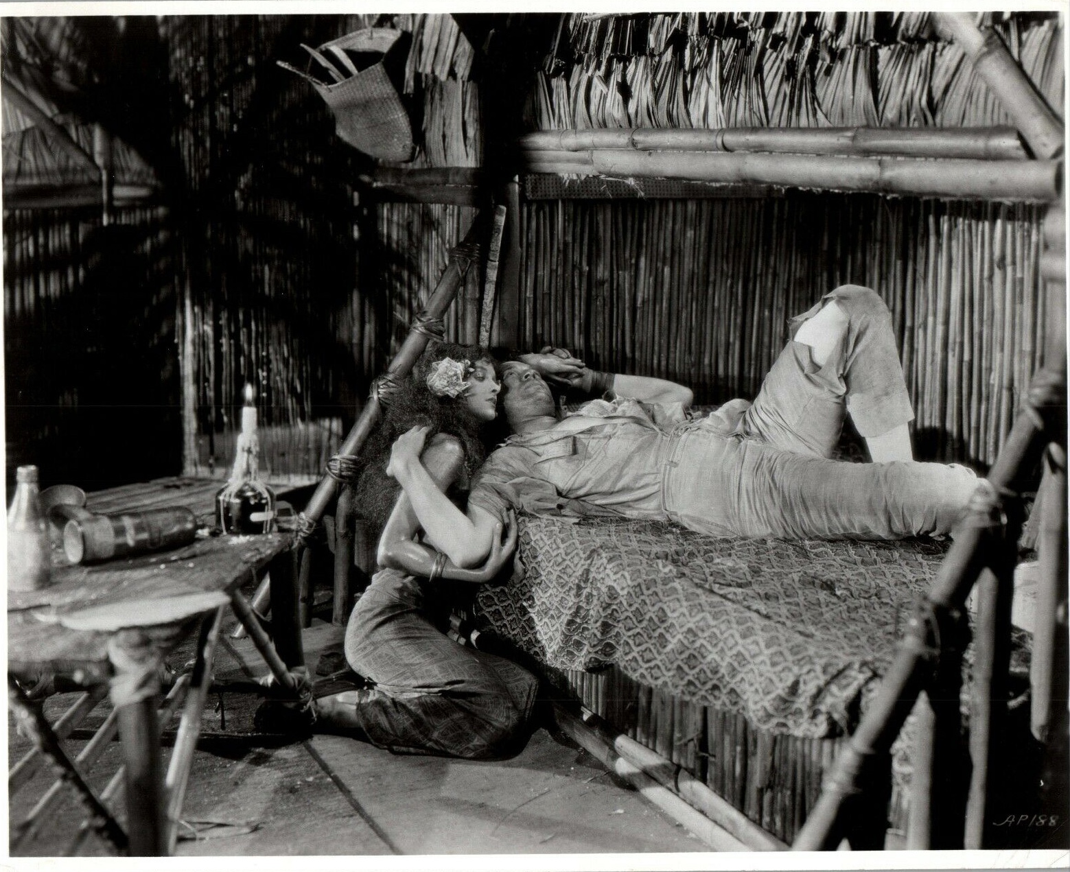 Myrna Loy and Monte Blue in Across the Pacific (1926)