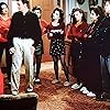 Matt LeBlanc, Matthew Perry, Alex Meneses, Marla Sokoloff, Holly Gagnier, Mimi Lieber, Lisa Maris, Penny Santon, K.J. Steinberg, Marcella Cranford, and Dena Miceli in Friends (1994)