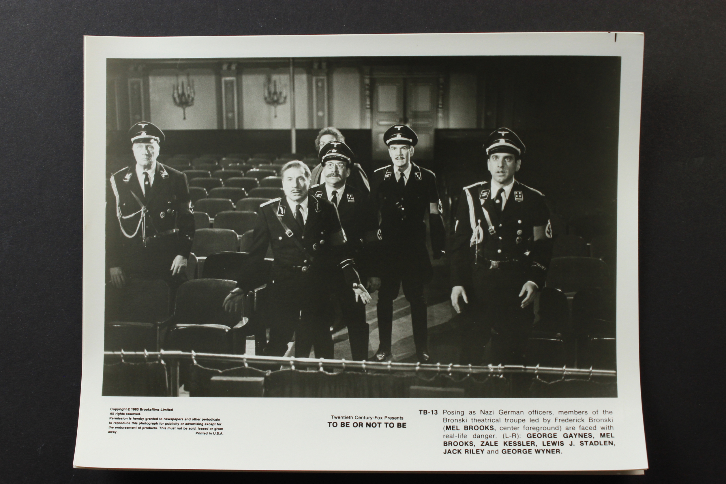 Mel Brooks, George Gaynes, Jack Riley, and George Wyner in To Be or Not to Be (1983)