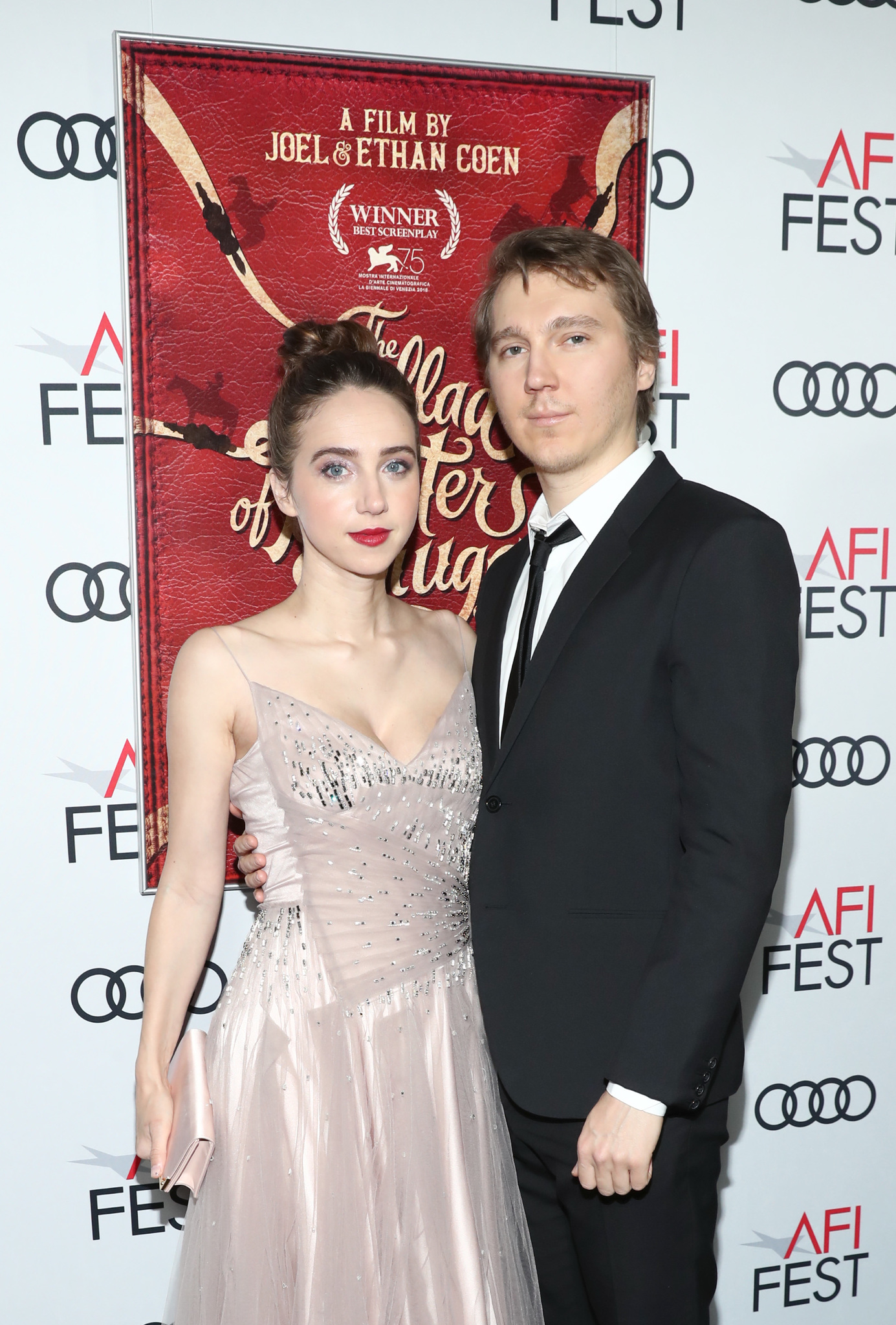 Paul Dano and Zoe Kazan at an event for The Ballad of Buster Scruggs (2018)