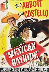 Bud Abbott, Lou Costello, Virginia Grey, John Hubbard, and Luba Malina in Mexican Hayride (1948)