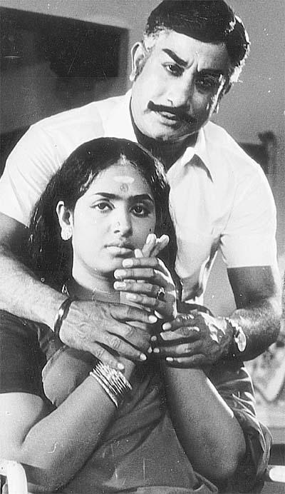 Shivaji Ganesan and K.R. Vijaya in Thanga Padhakkam (1974)