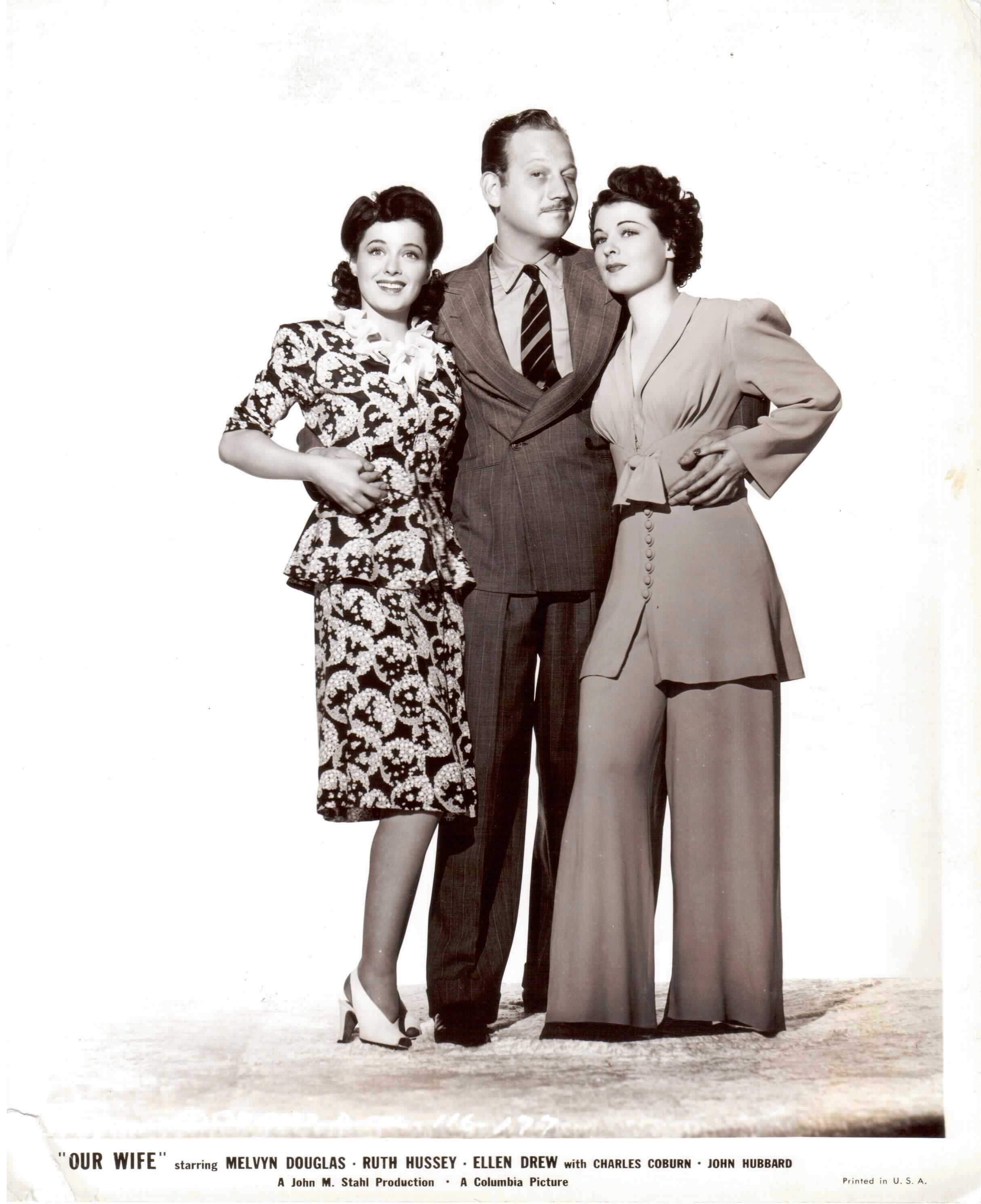 Melvyn Douglas, Ellen Drew, and Ruth Hussey in Our Wife (1941)