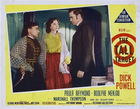 Ruby Dee, Paula Raymond, and Marshall Thompson in The Tall Target (1951)