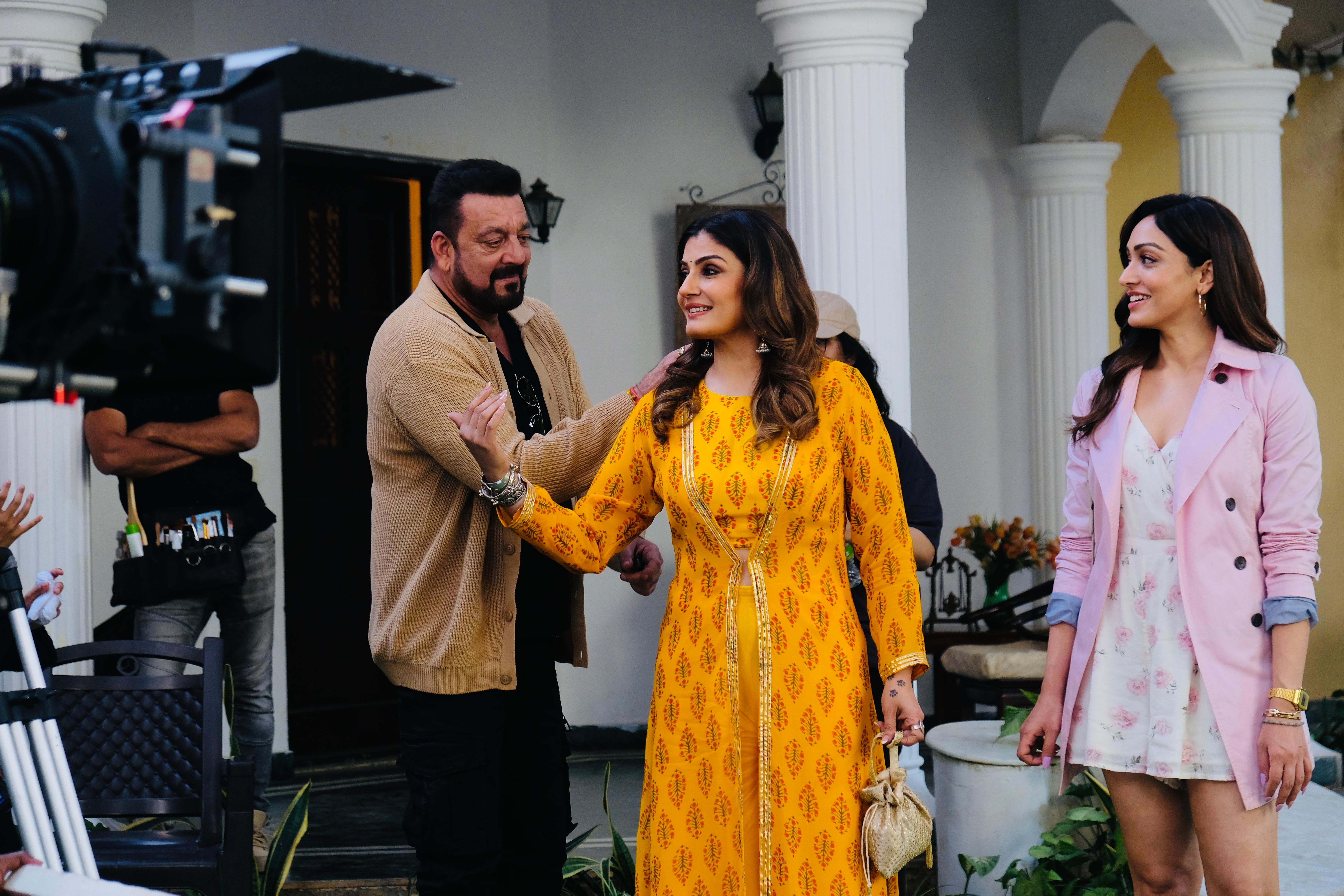 Sanjay Dutt, Raveena Tandon, and Khushali Kumar in Ghudchadi (2024)