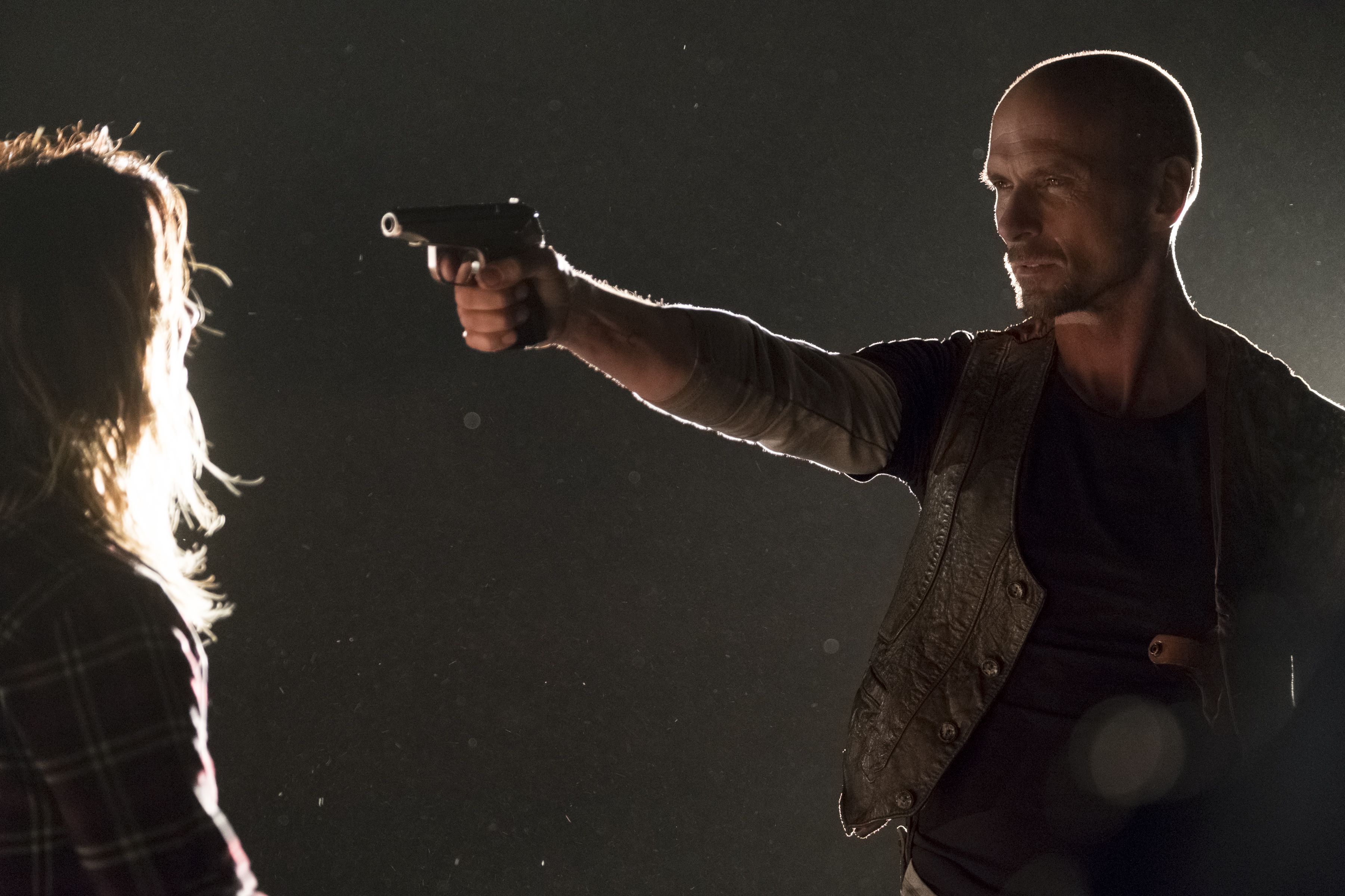 Luke Goss and Paula Patton in Traffik (2018)