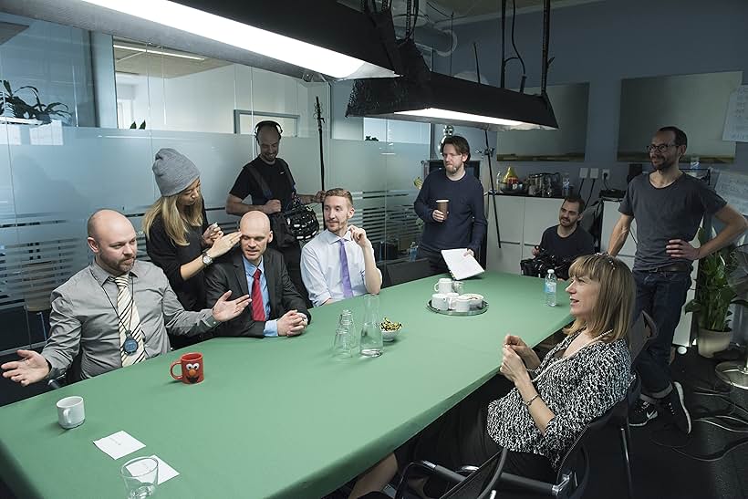 Morten Jørgensen, Jonas Schmidt, Maria Rich, Troels Faber, and Søren Peter Knudsen in Banken: New Normal (2014)