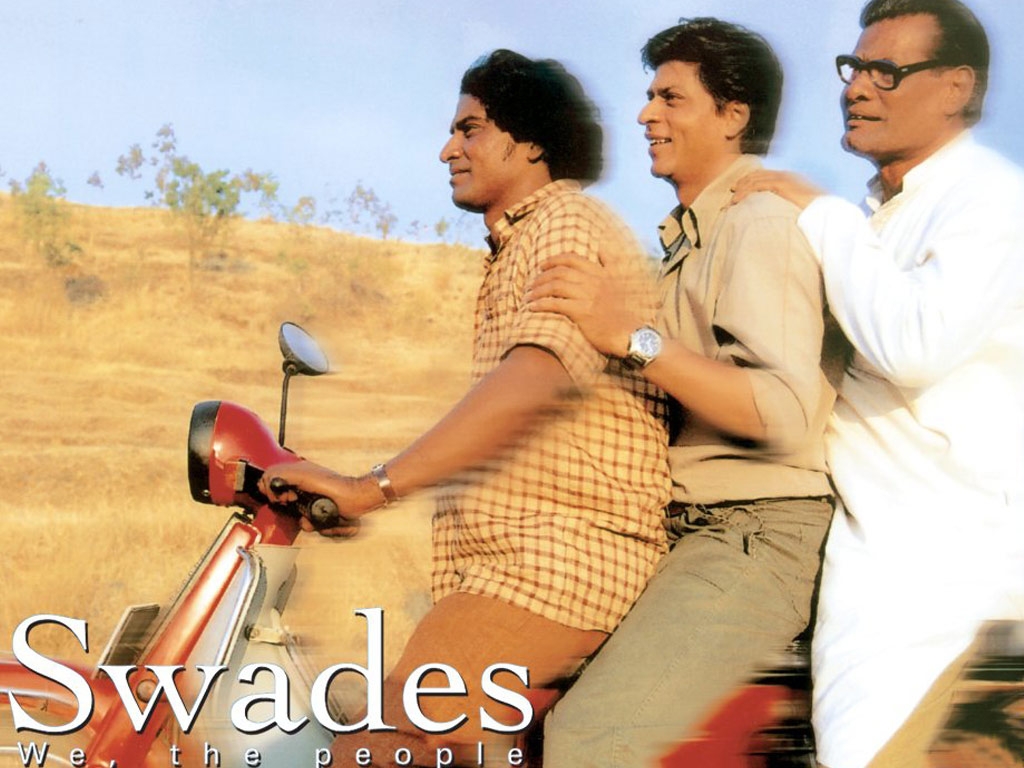 Shah Rukh Khan, Rajesh Vivek, and Dayashankar Pandey in Swades (2004)