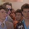 Tom Hanks, Michael Dudikoff, Bradford Bancroft, Barry Diamond, Kenneth Kimmins, William Tepper, and Adrian Zmed in Bachelor Party (1984)