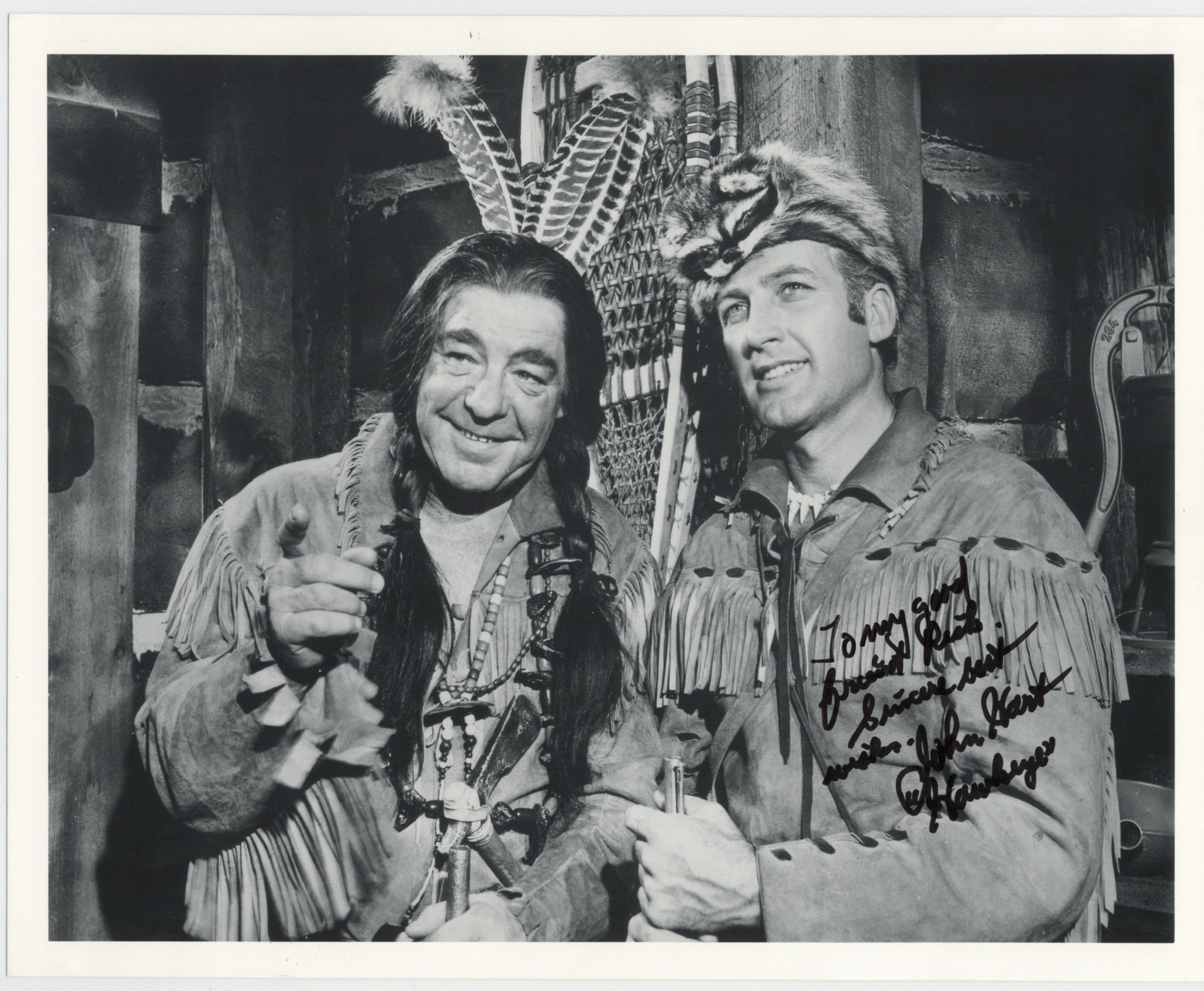 Lon Chaney Jr. and John Hart in Hawkeye and the Last of the Mohicans (1957)