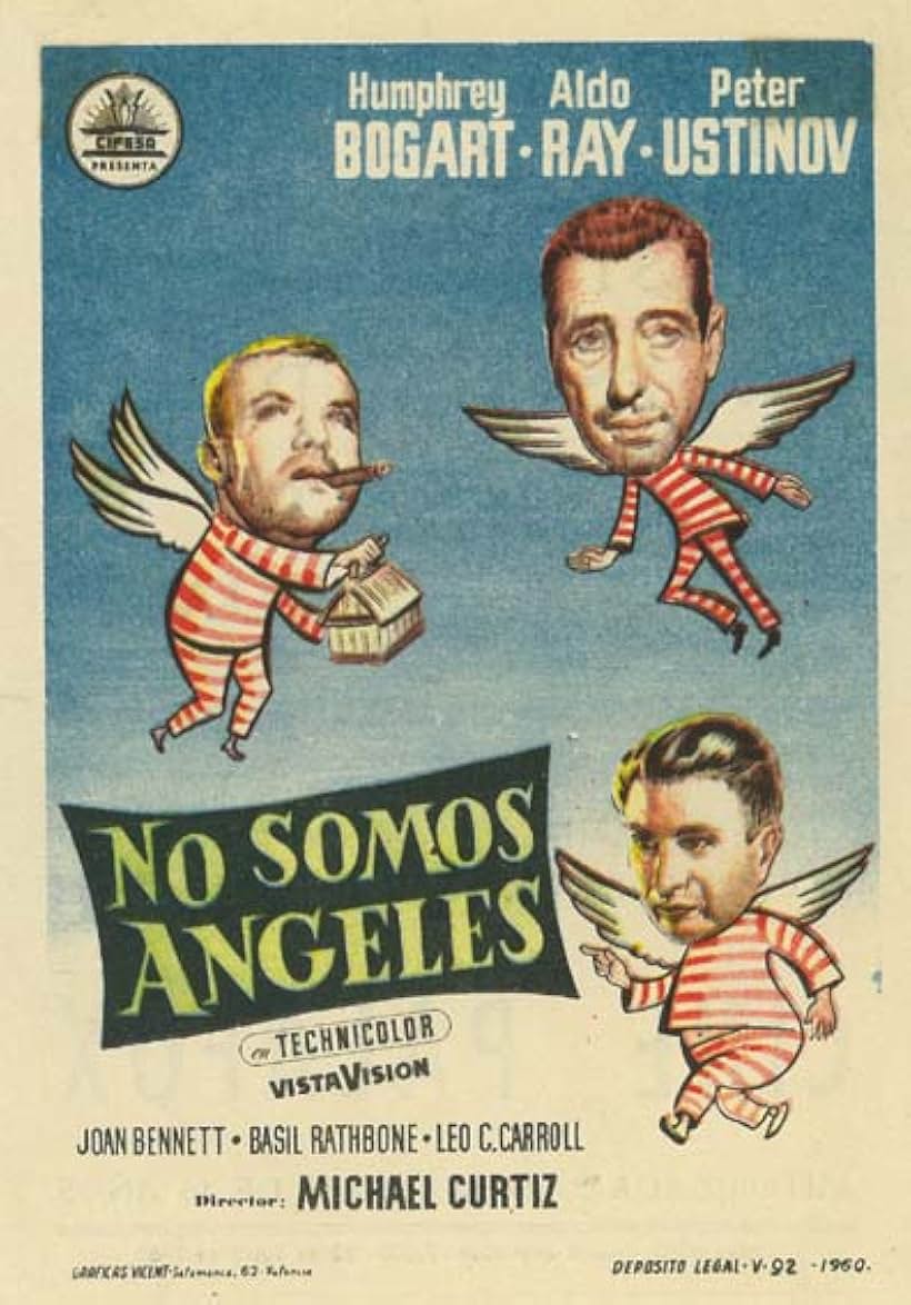 Humphrey Bogart, Peter Ustinov, and Aldo Ray in We're No Angels (1955)