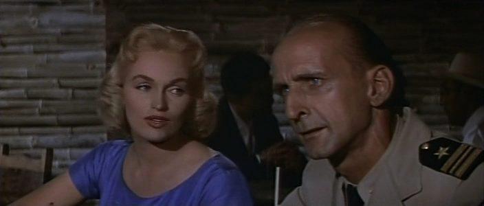 Philip Coolidge and Karen Steele in The Sharkfighters (1956)