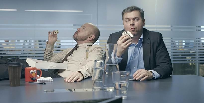 Morten Jørgensen and Jonas Schmidt in Banken: New Normal (2014)