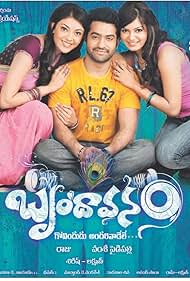 N.T. Rama Rao Jr., Kajal Aggarwal, and Samantha Ruth Prabhu in Brindaavanam (2010)