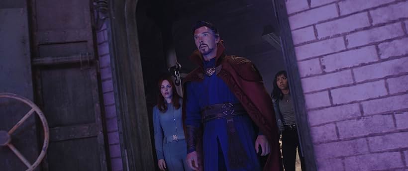 Rachel McAdams, Benedict Cumberbatch, and Xochitl Gomez in Doctor Strange in the Multiverse of Madness (2022)