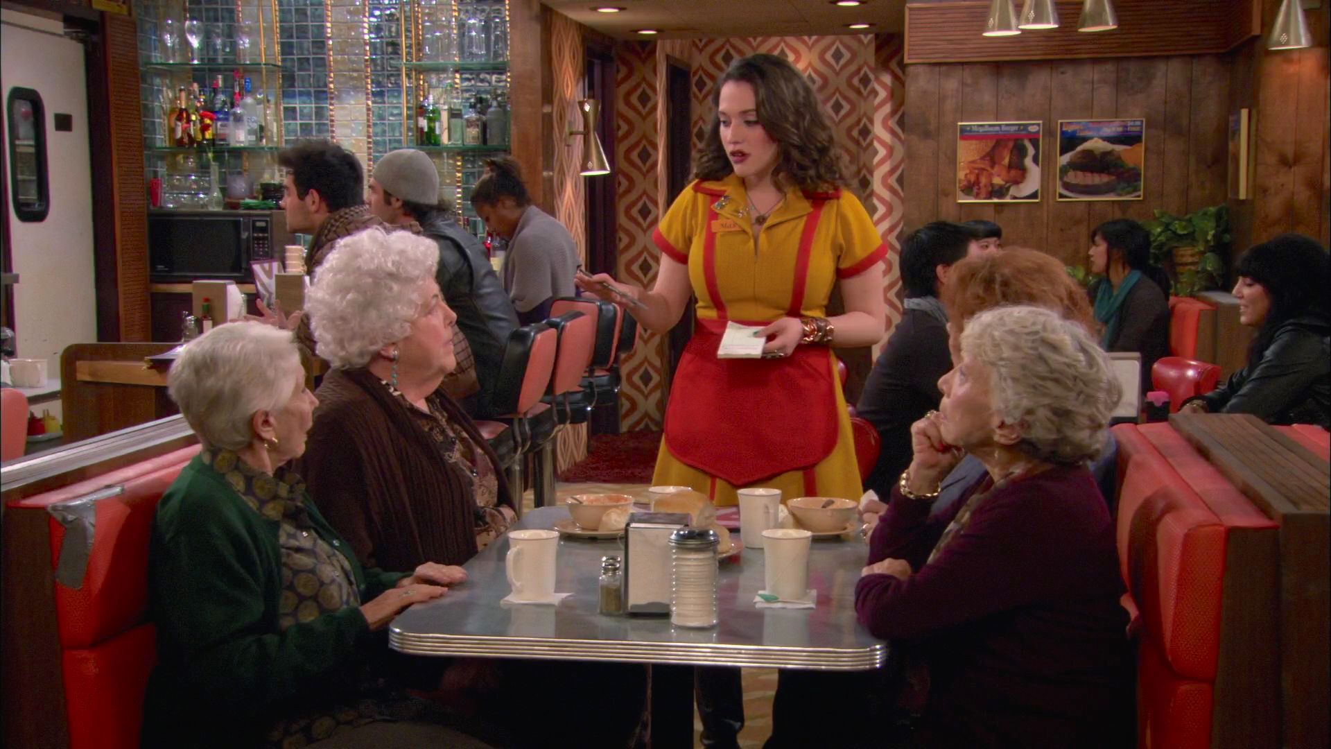 Mary Jo Catlett, Cynthia Frost, Bunny Levine, Norma Michaels, and Kat Dennings in 2 Broke Girls (2011)