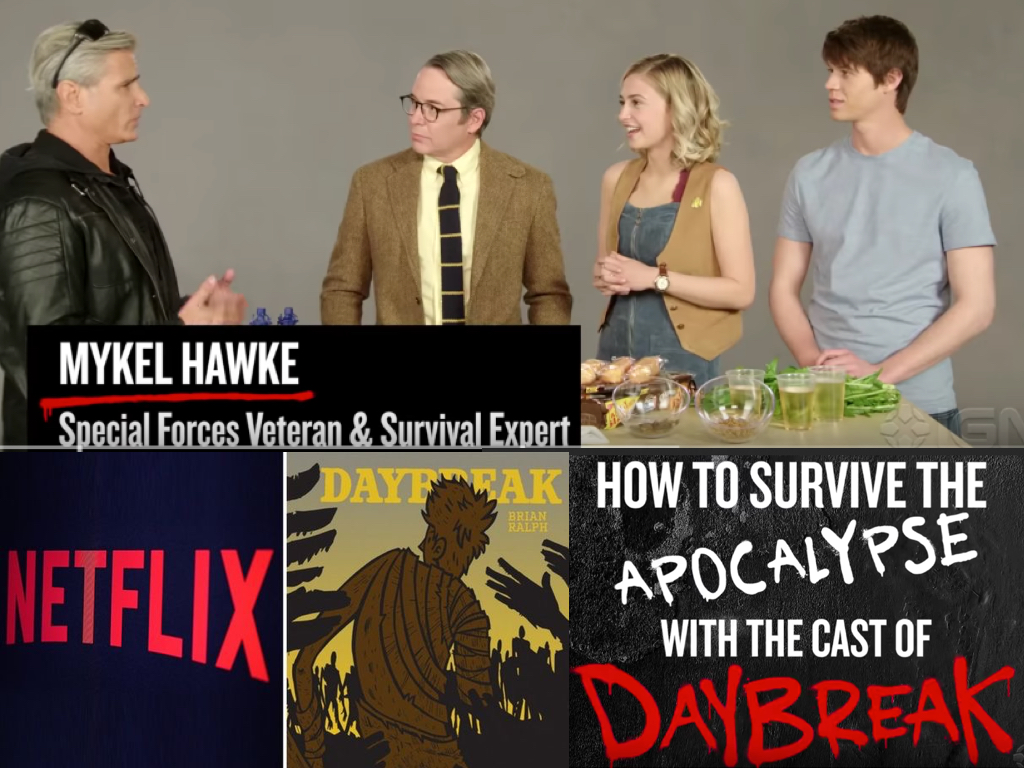 Hawke teach Zombie Apocalypse Survival to Cast of Netflix Daybreak