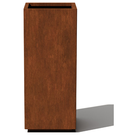 Metallic Series Corten Steel Pedestal Planter, Tall