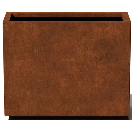 Metallic Series Corten Steel Span Planter, Short