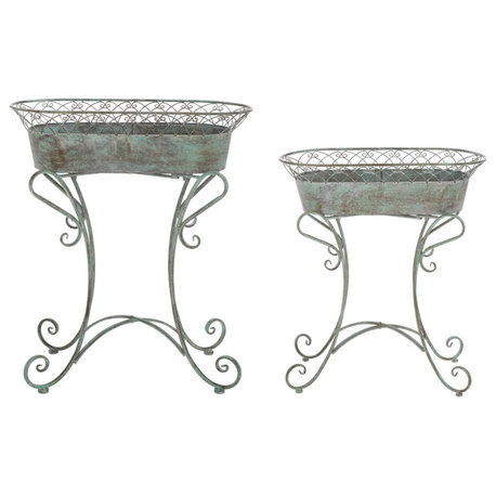 Safavieh Outdoor Hendrick Planters Antique Green