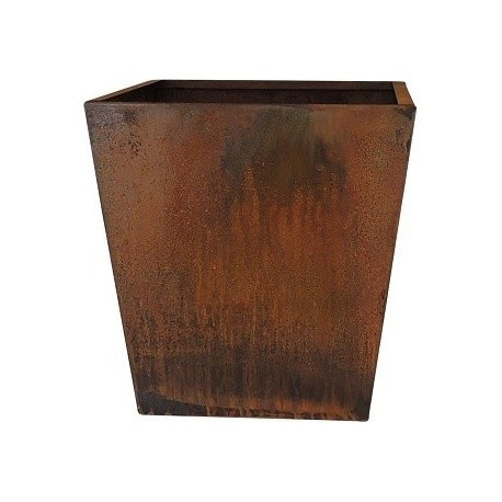 Nice Corten Tapered Square Planter, Corten, 20"