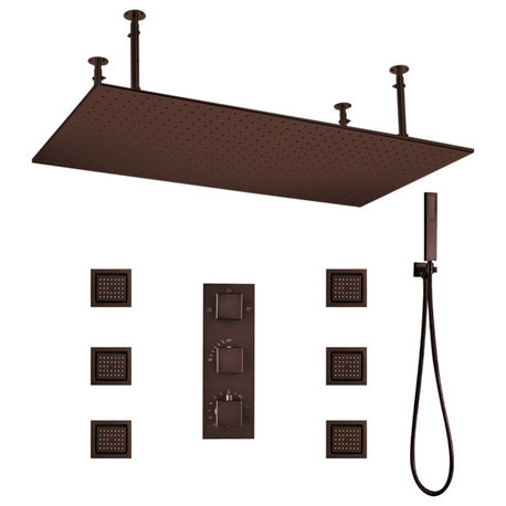 Diadema 20"X40" Large Oil Rubbed Bronze Solid Brass LED Rain Shower Head