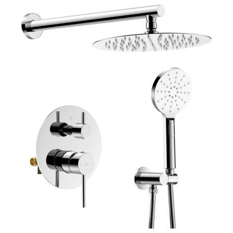 Circular Pressure 2-Function Shower System, Rough-In Valve, Chrome