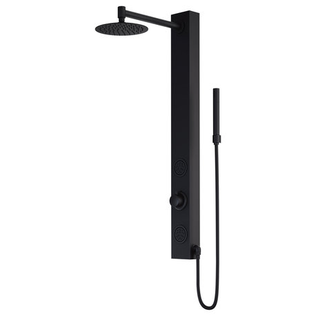 VIGO Gardenia Shower Massage Panel, Matte Black