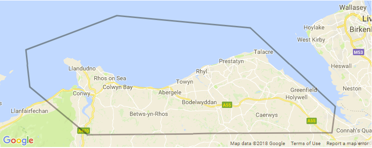 North Wales surf map