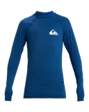 Quiksilver Boys Everyday Long Sleeved Rash Vest In Monaco Blue Heather