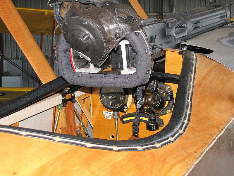 File:VH-NHD Cockpit of Bert Filippis Sopwith Pup Hangared at Serpentine. (6952180969).jpg