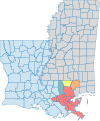 New Orleans–Metairie–Hammond, LA–MS Combined Statistical Area (2012–July 2023)