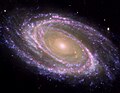 M81, false colour show star formation