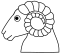 Ram's head couped (based on File:Escudo de Mazuela.svg by User:Totemkin)