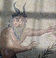 Satyr on a Roman mosaic in Villa del Casale