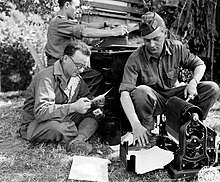 SC 193043 - A duplicator is used by these clerks of the 2nd French Armored Division at headquarters. (53400217928).jpg