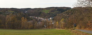 Glashütte von Osten , vom Berg