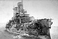 German landing at Ösel, Baltic sea, October 1917: the sinking Russian battleship Slawa.