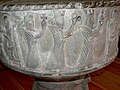 Grötlingbo kyrka in Gotland. Baptismal font of Master Sigraf ca.1200