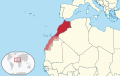 Comme ci-dessus. Cependant la carte différencie si la zone disputée est contrôlée ou non par le Maroc.