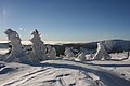 Typical snow forms, which can be found in Karkonosze, Poland in winter.