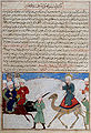 Journey of Muhammad; leaf from a copy of the Majmac al-tawarikh (Compendium of Histories), ca. 1425; Timurid. Herat, Afghanistan. In The Metropolitan Museum of Art.