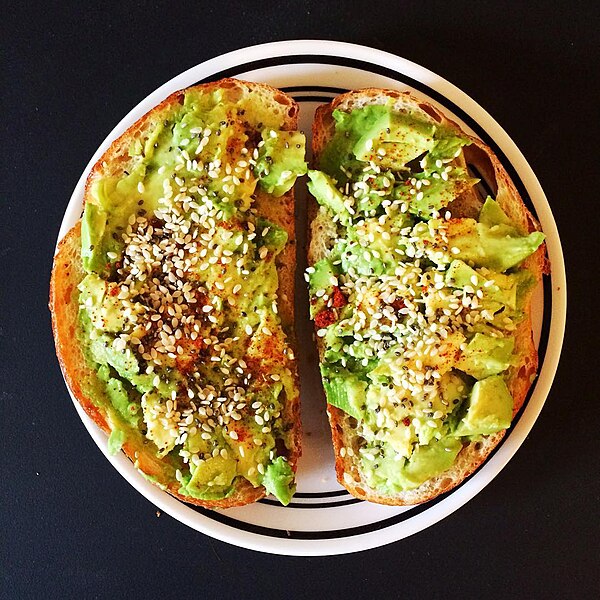 File:Avocado toast with sesame seeds.jpg