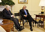 Thumbnail for File:President Bush Meets with World War I Veteran Corporal Frank Woodruff Buckles.jpg