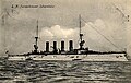 The armoured cruiser SMS Scharnhorst, sunk with all hands at the Battle of the Falkland Islands, 8 December 1914.