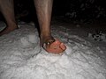 Feet in snow